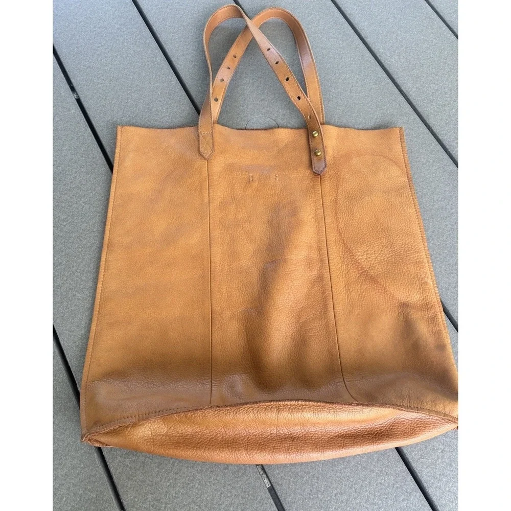 Madewell McCarren Leather Tote Bag Caramel Shoulder Bag Double Strap